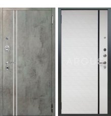 Дверь Арус ЛЮКС АС-2П-3К-Антик серебро-Лофт Темный бетон
